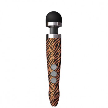 Vibratorius Doxy Die Cast 3R Oplaadbare Wand Massager Tiger, juodas/oranžinis