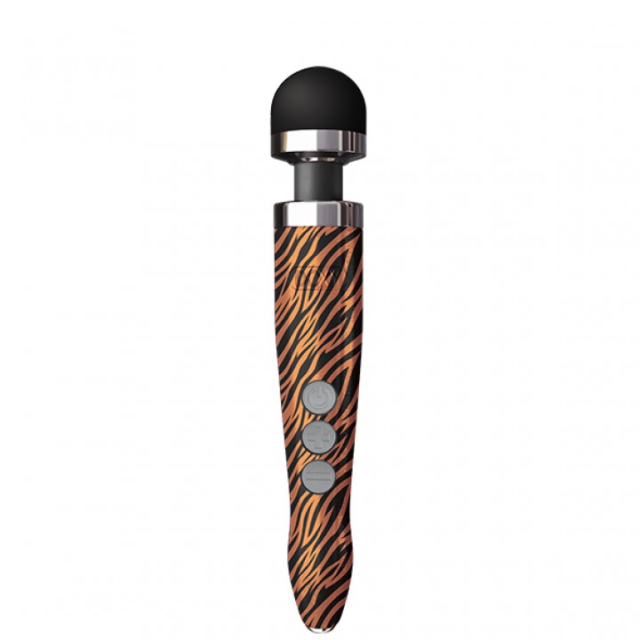 Vibratorius Doxy Die Cast 3R Oplaadbare Wand Massager Tiger, juodas/oranžinis