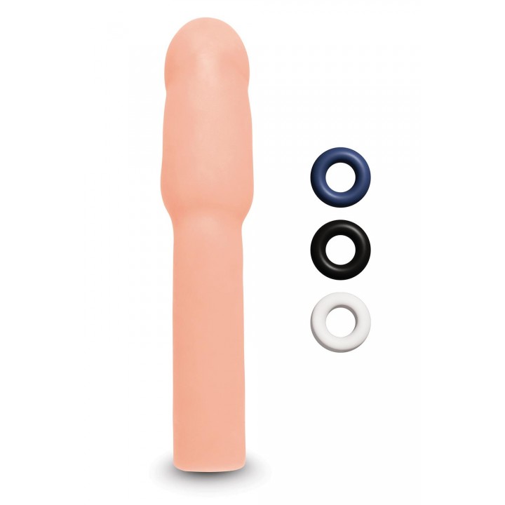 SIZE UP 4 INCH EXTRA REALISTIC PENIS EXTENDER -FLESH