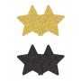 PRETTY PASTIES GLITTER STARS BLACK GOLD 2 PAIR