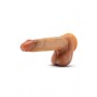 RENAISSANCE DAVINCI 8 INCH SLIDING FORESKIN DILDO WITH SQUEEZABLE BALLS TAN