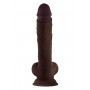 SHAFT MODEL A 10.5 INCH LIQUID SILICONE DONG WITH BALLS MAHOGANY