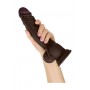 SHAFT MODEL A 10.5 INCH LIQUID SILICONE DONG WITH BALLS MAHOGANY