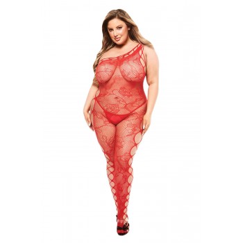 BACI OFF THE SHOULDER BODYSTOCKING RED, QUEEN