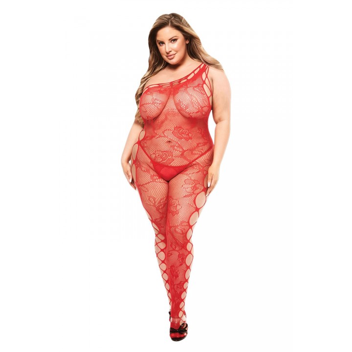 BACI OFF THE SHOULDER BODYSTOCKING RED, QUEEN