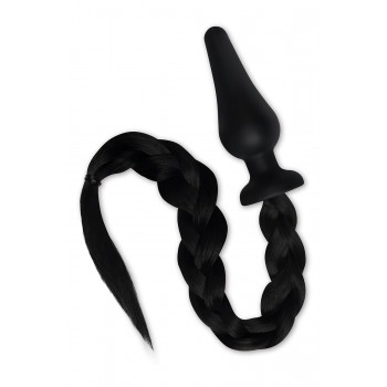 WHIPSMART 4.5 INCH SILICONE PLUG WITH BLACK PONY TAIL