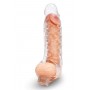 SIZE UP CLEAR VIEW STUDDED PENIS EXTENDER WITH BALL LOOP