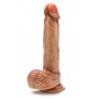 RENAISSANCE RAPHAEL 9.5 INCH SLIDING FORESKIN DILDO WITH SQUEEZABLE BALLS TAN