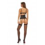 BOMBSHELL BOUDOIR STRAP OVERLAY 3 PC SET BLACK, L