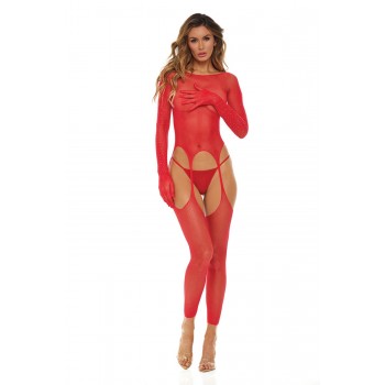 BRING IT OVER BODYSTOCKING RED, OS