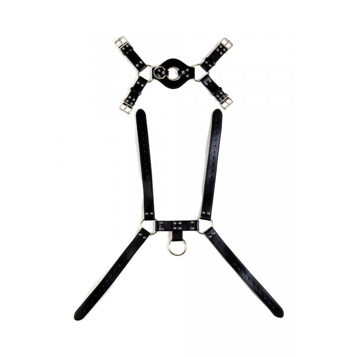 VIRGITE MAN BONDAGE BODY HARNESS MOD. 4 BLACK - Virgite