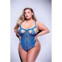 SEXY STRAPPY LACE TEDDY BLUE, QUEEN
