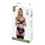 BACI 3 PCS ECO PEEK-A-BOO BRA, GARTER & PANTY SET BLACK, M/L