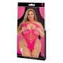 LAPDANCE FISHNET HALTER BODYSUIT PINK, QUEEN