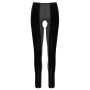 Crotchless Vinyl Leggings M - Black Level