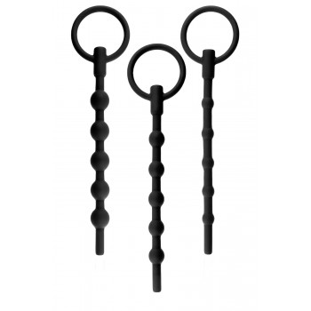 NMC 3 IN 1 SILICONE URETHRAL SOUND KIT SET BLACK