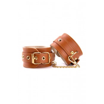 BLAZE ELITE HAND CUFFS COGNAC VEGAN LEATHER