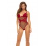 BOMBSHELL BOUDOIR PEEK A BOO TEDDY RED, L