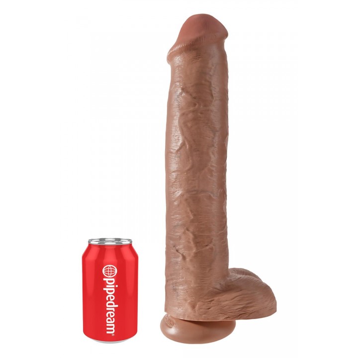 Dildo su kapšeliu King Cock 15", rudas