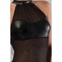 GP WETLOOK HALTER MINI DRESS BLACK, L