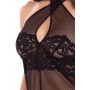 MIDNIGHT HALTER CHEMISE SET BLACK, S/M, S/M