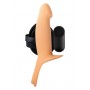 Strap-on Virgite Hollow Strap Vibrating H4 L, smėlio spalvos