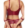 Sieviešu matēts zeķturu komplekts ar bezstīpu krūšturi M sarkans Cottelli BONDAGE