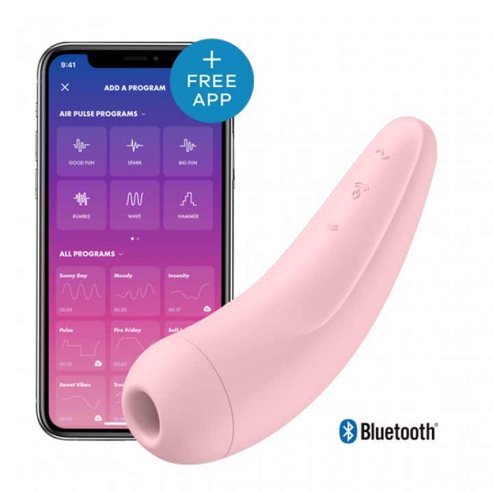 Oro impulsu stimuliuojantis+vibruojantis Satisfyer Curvy 2+ vibratorius, rožinė