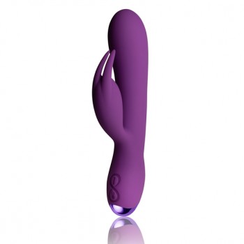 Vibrators ROCKS-OFF FLUTTER RABBIT RECHARGEABLE VIBRATOR - PURPLE