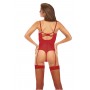 BOMBSHELL BOUDOIR STRAP OVERLAY TEDDY RED, L