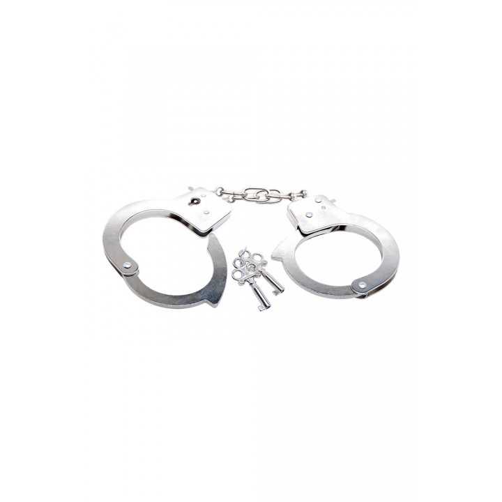 FETISH FANTASY SERIES BEGINNER'S METAL CUFFS SILVER