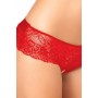 Biksītes Rene Rofe Crotchless Lace Thong, S/M, sarkanas, S/M