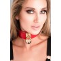 KINKY DIVA HEART LOCK & KEY COLLAR RED/GOLD