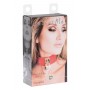 KINKY DIVA HEART LOCK & KEY COLLAR RED/GOLD