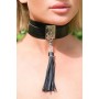 KINKY DIVA TEASING TASSEL COLLAR BLACK/SILVER - Kinky Diva