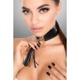 KINKY DIVA TEASING TASSEL COLLAR BLACK/SILVER - Kinky Diva