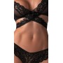 Sieviešu mežģīņu apakšveļas komplekts Blomentis melns M/L Obsessive