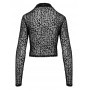 Noir Handmade F289 Leoparda ganāmpulka tops ar garām piedurknēm S, S