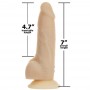 Naked Addiction - 7.5 Inch Rotating & Vibrating Dong with Remote Vanilla