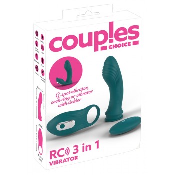 Vibrators pāriem Couples Choice RC 3in1, zaļš