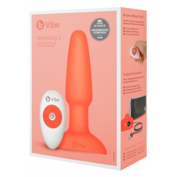 Anālais stimulators B-Vibe Rimming 2, oranžs