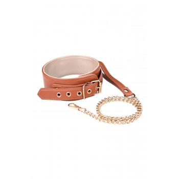 BLAZE ELITE COLLAR AND CHAIN COGNAC VEGAN LEATHER