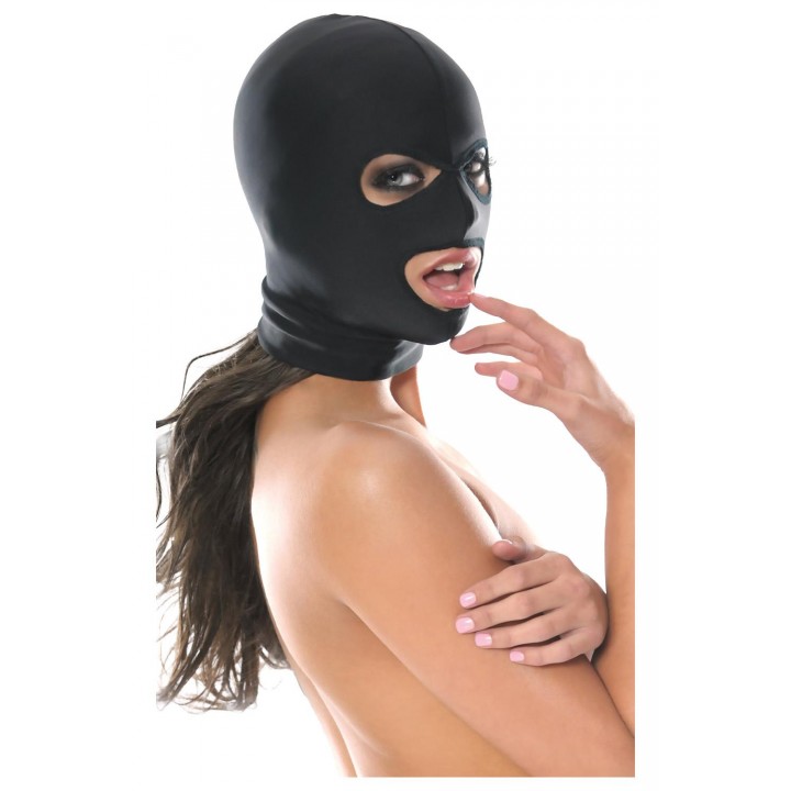 FETISH FANTASY SERIES SPANDEX 3 HOLE HOOD BLACK