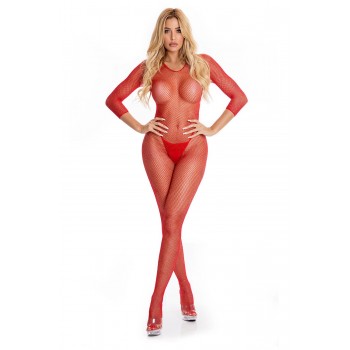 RISQUE CROTCHLESS BODYSTOCKING RED, M/L