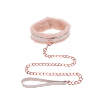 PEACHES ‘N CREAME FUR COLLAR & LEASH