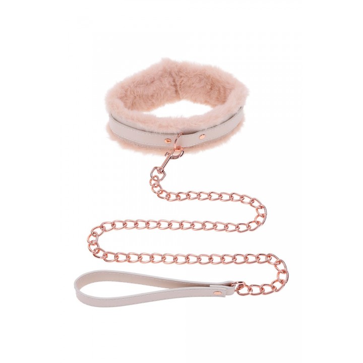 PEACHES ‘N CREAME FUR COLLAR & LEASH