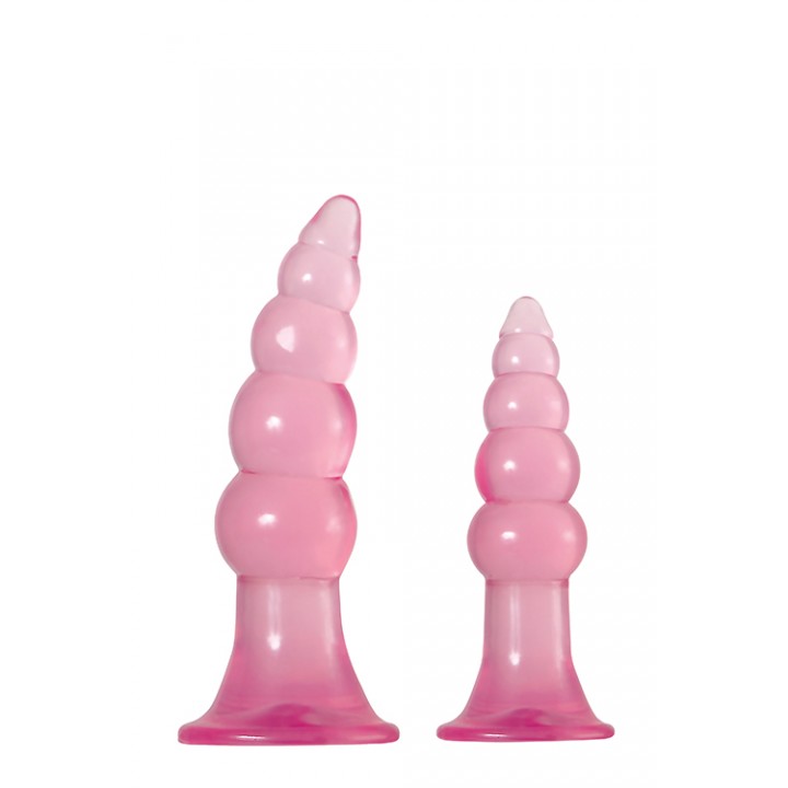 A&E FUN JELLY BUTT PLUGS PINK