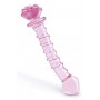 GLAZE GLASS ROSEBUD SPIRAL G-SPOT DILDO