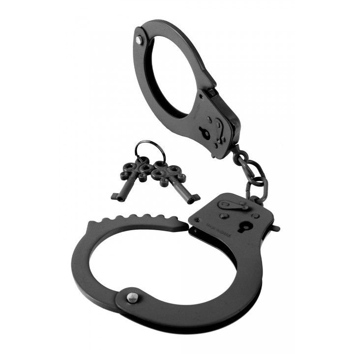 FETISH FANTASY SERIES DESIGNER METAL HANDCUFFS BLACK