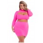 STOP & STARE 2PC SKIRT SET PINK, 3XL/4XL